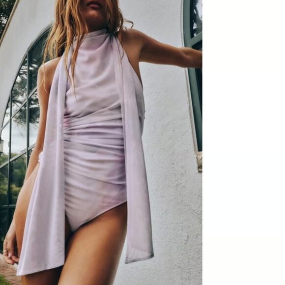 ZARA | Tie Dye Halter Mesh Bodysuit | Sz. XS - Picture 1 of 10